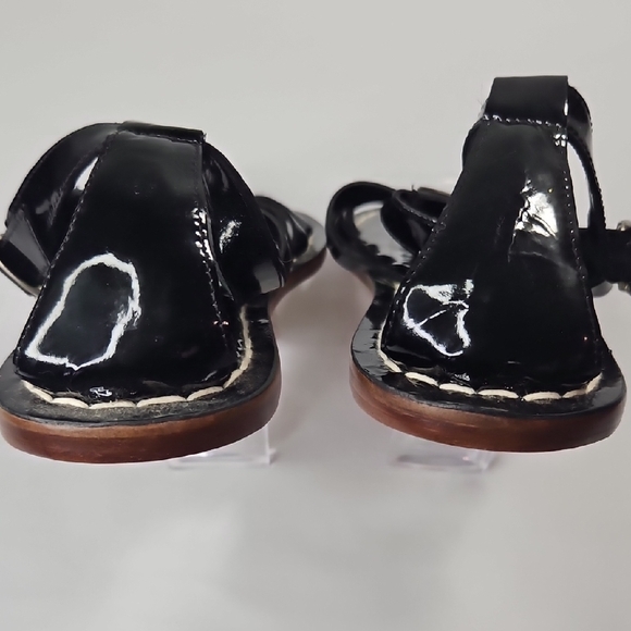 Bernardo Glossy Black Gladiator Sandals with Coin Accents Size 10 - Picture 5 of 6